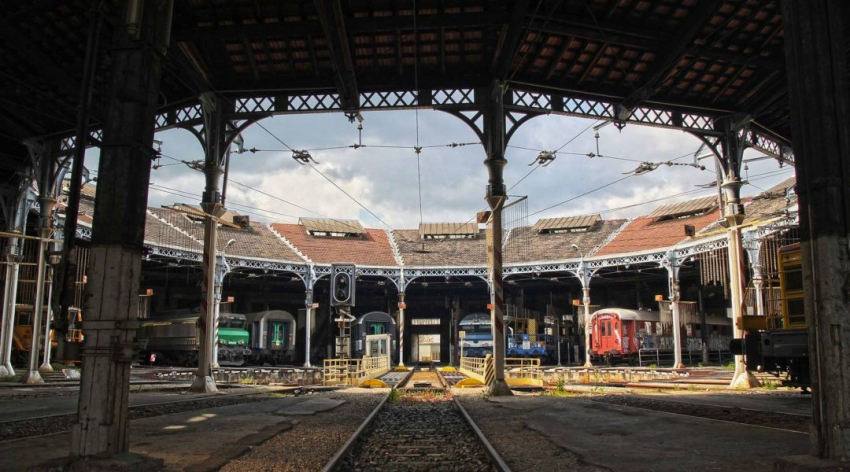 Photographie de la rotonde du dépôt ferroviaire Lyon-Mouche
